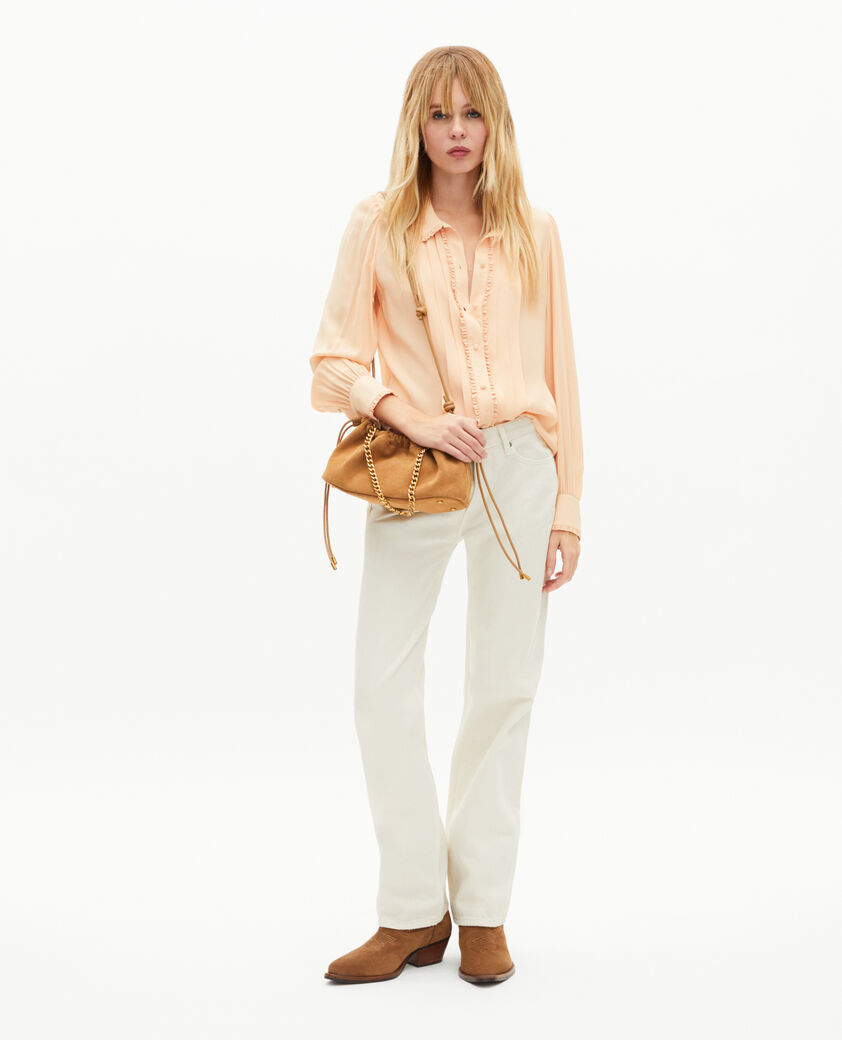 The Kooples FEMME CAMEL sac taylor en su&egrave;de camel