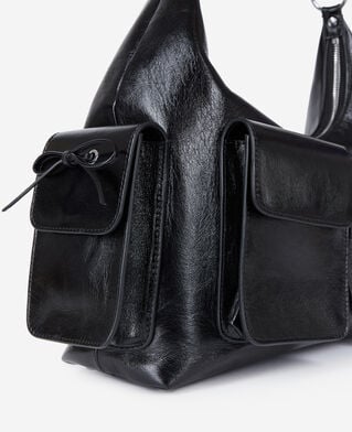 The Kooples WOMEN BLACK black leather amelia xl bag