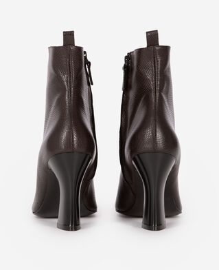 The Kooples F BROWN brown lizard-effect leather ankle boots