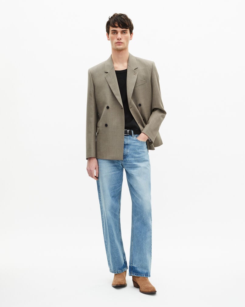 The Kooples MEN BEIGE MELANGE beige wool suit jacket