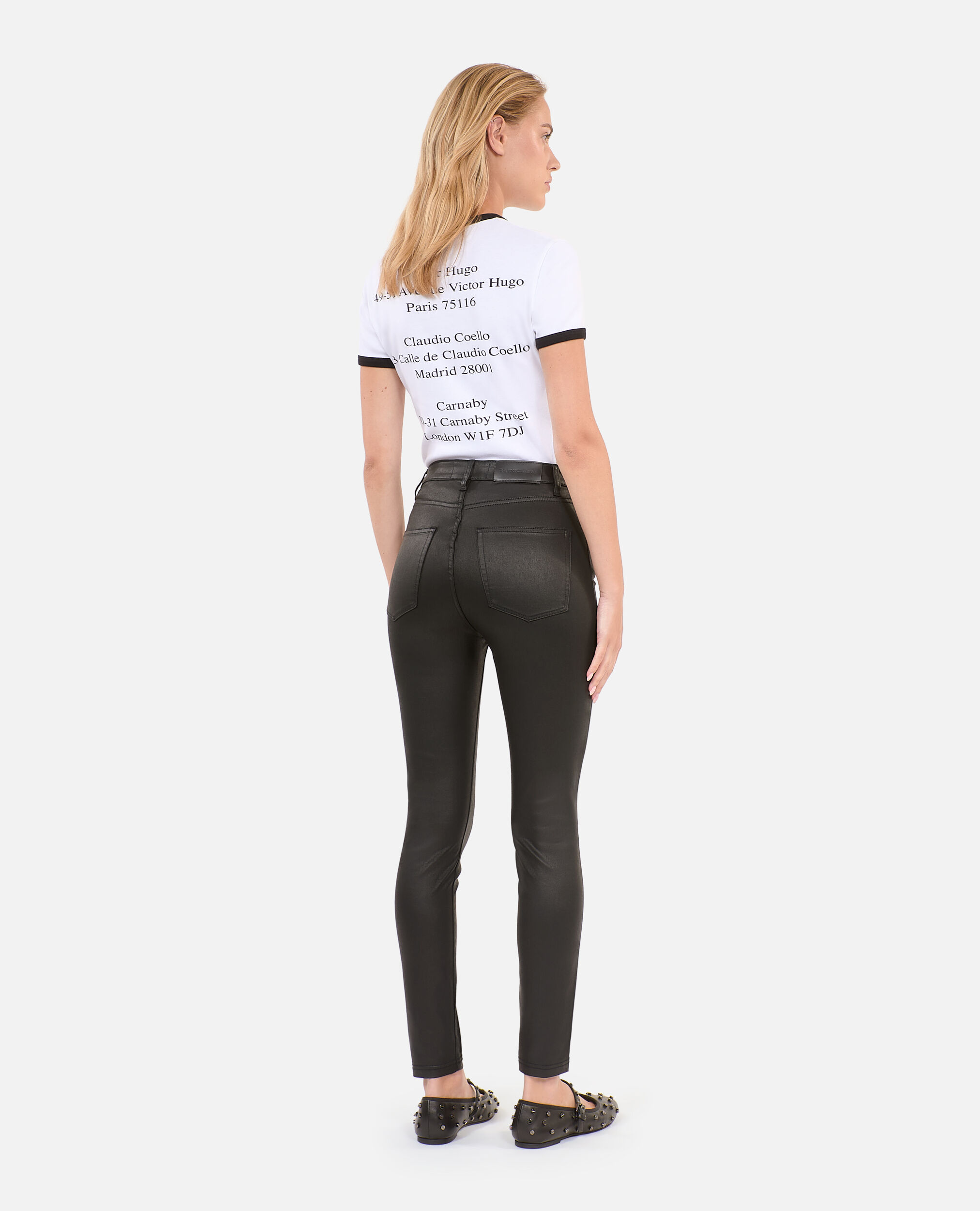 Black leather-effect jeans, BLACK, hi-res image number null
