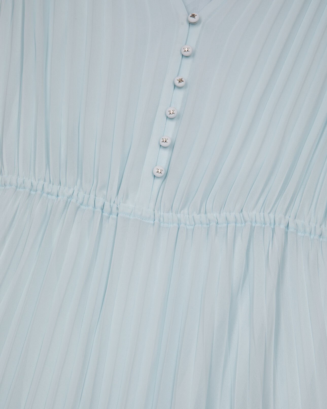 The Kooples WOMEN BABY BLUE light blue plumetis long pleated dress