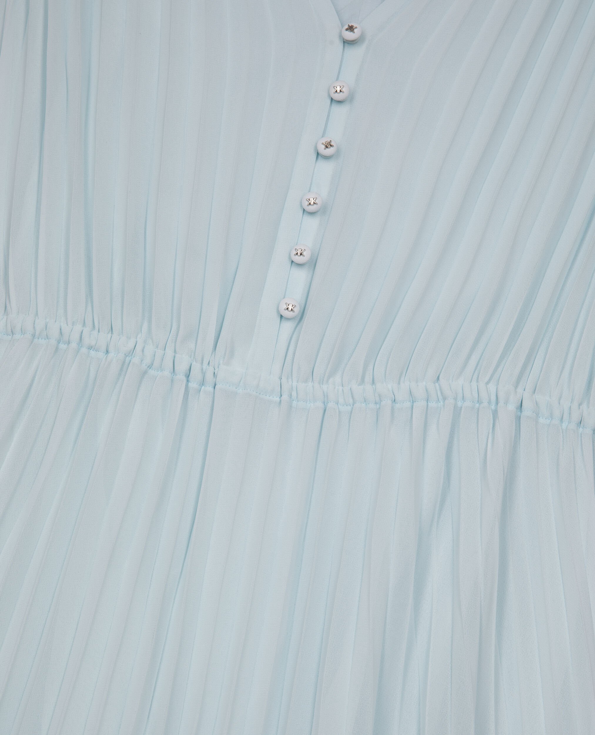 Robe longue avec plissage bleue clair et plumetis, BABY BLUE, hi-res image number null