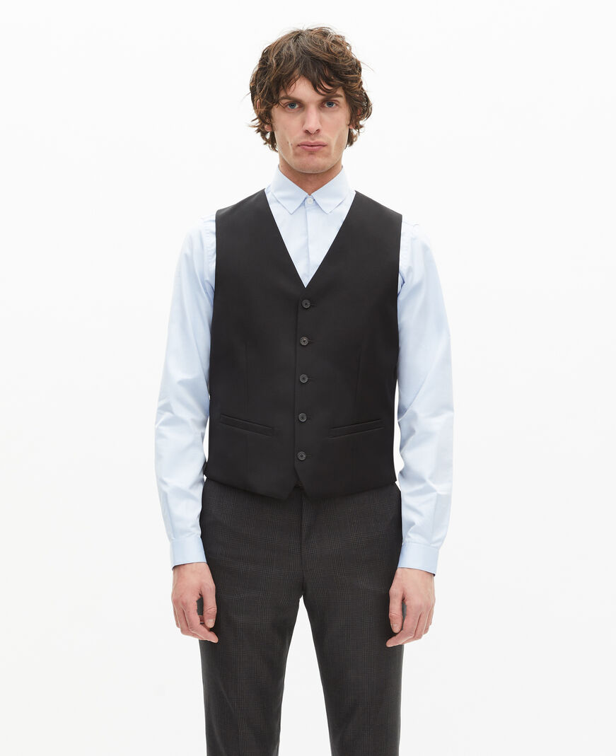 The Kooples HERREN BLACK schwarze anzugweste aus wolle