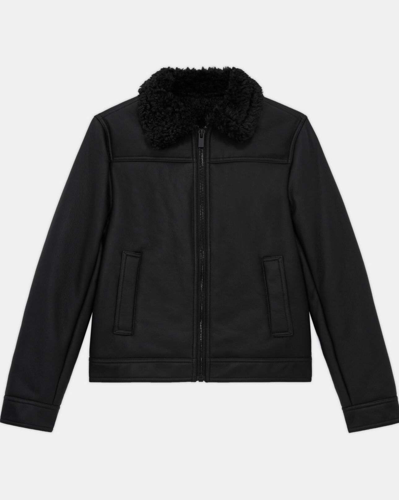 The Kooples WOMEN BLACK black faux fur coat