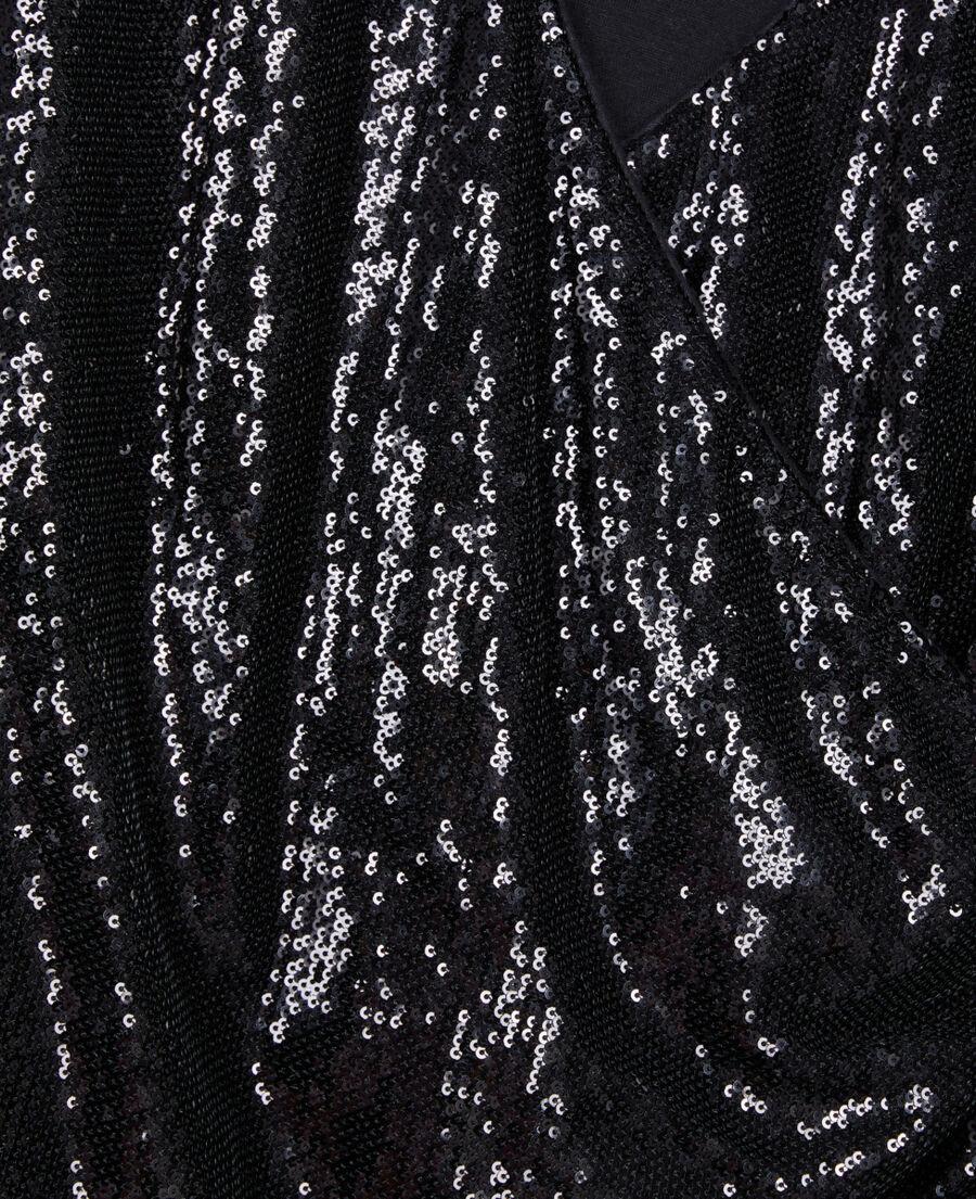 The Kooples FEMME BLACK robe &agrave; sequins courte noire