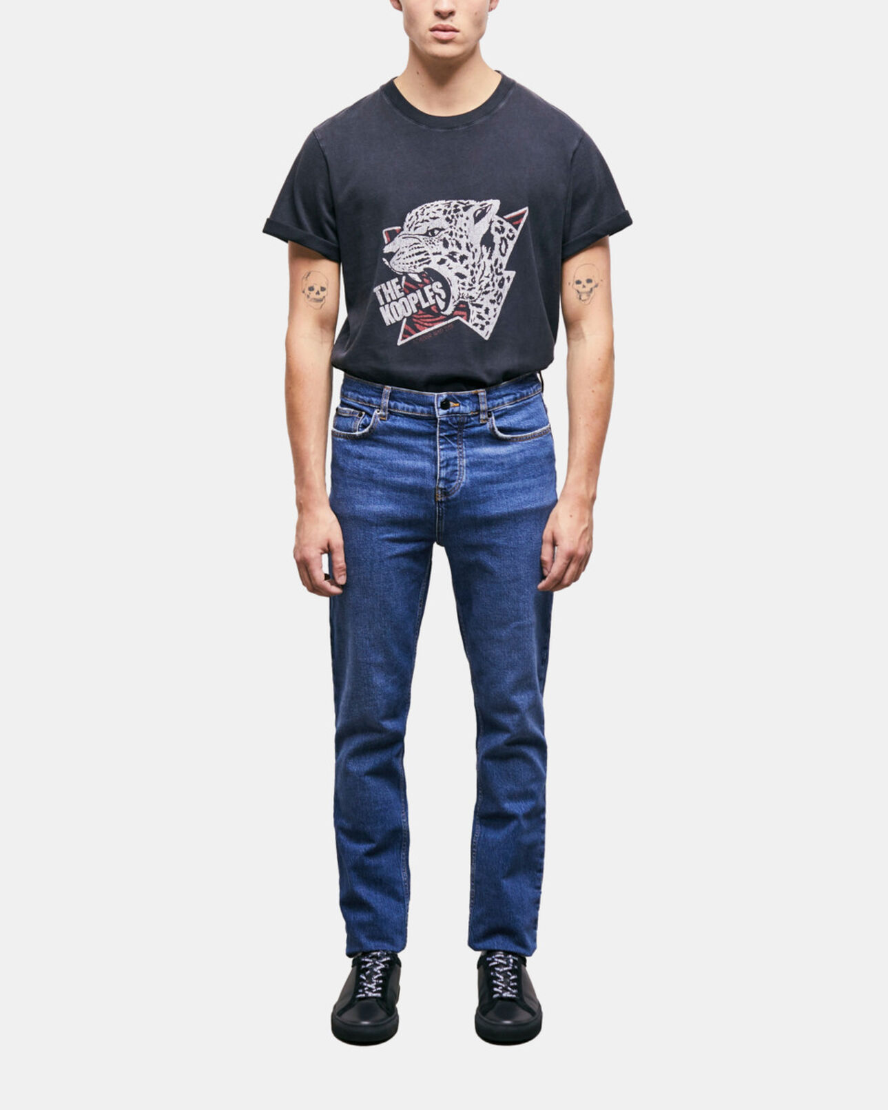 The Kooples HERREN BLUE DENIM blaue slim-fit-jeans