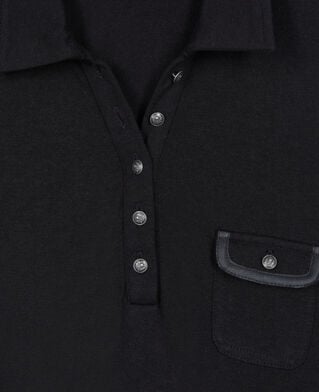 The Kooples WOMEN BLACK black long-sleeved polo t-shirt