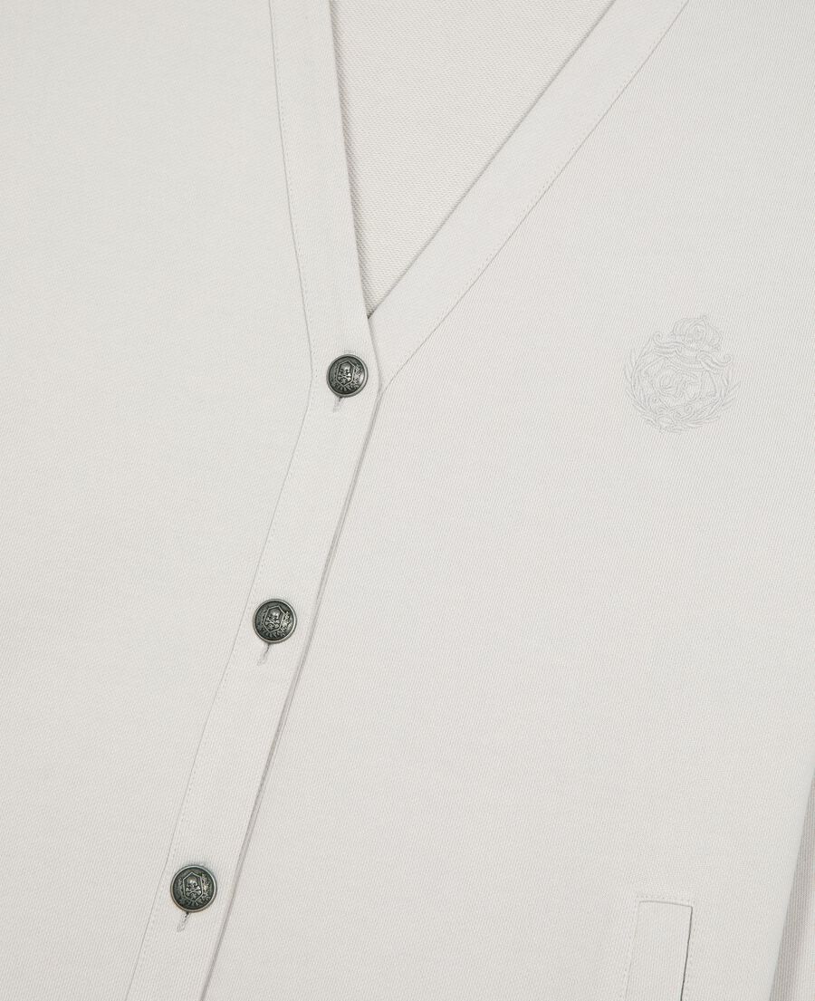 The Kooples HOMME LIGHT GREY cardigan boutonné en jersey gris