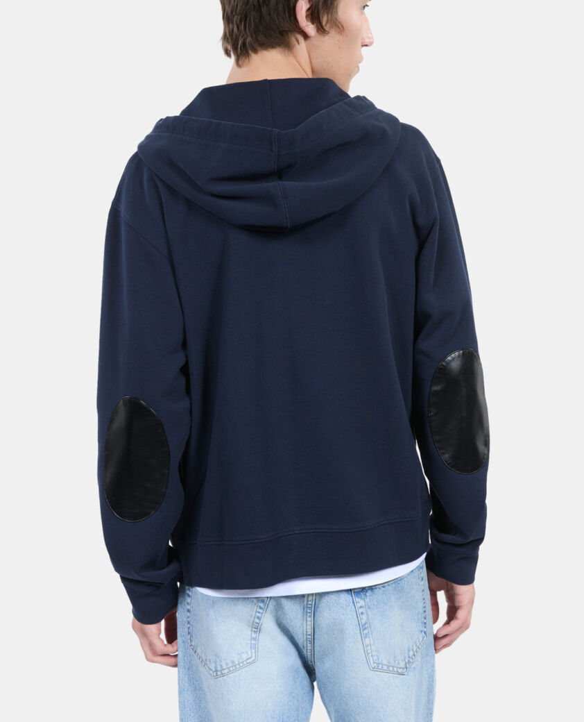 The Kooples HERREN DARK BLUE blaues kapuzensweatshirt mit wappen
