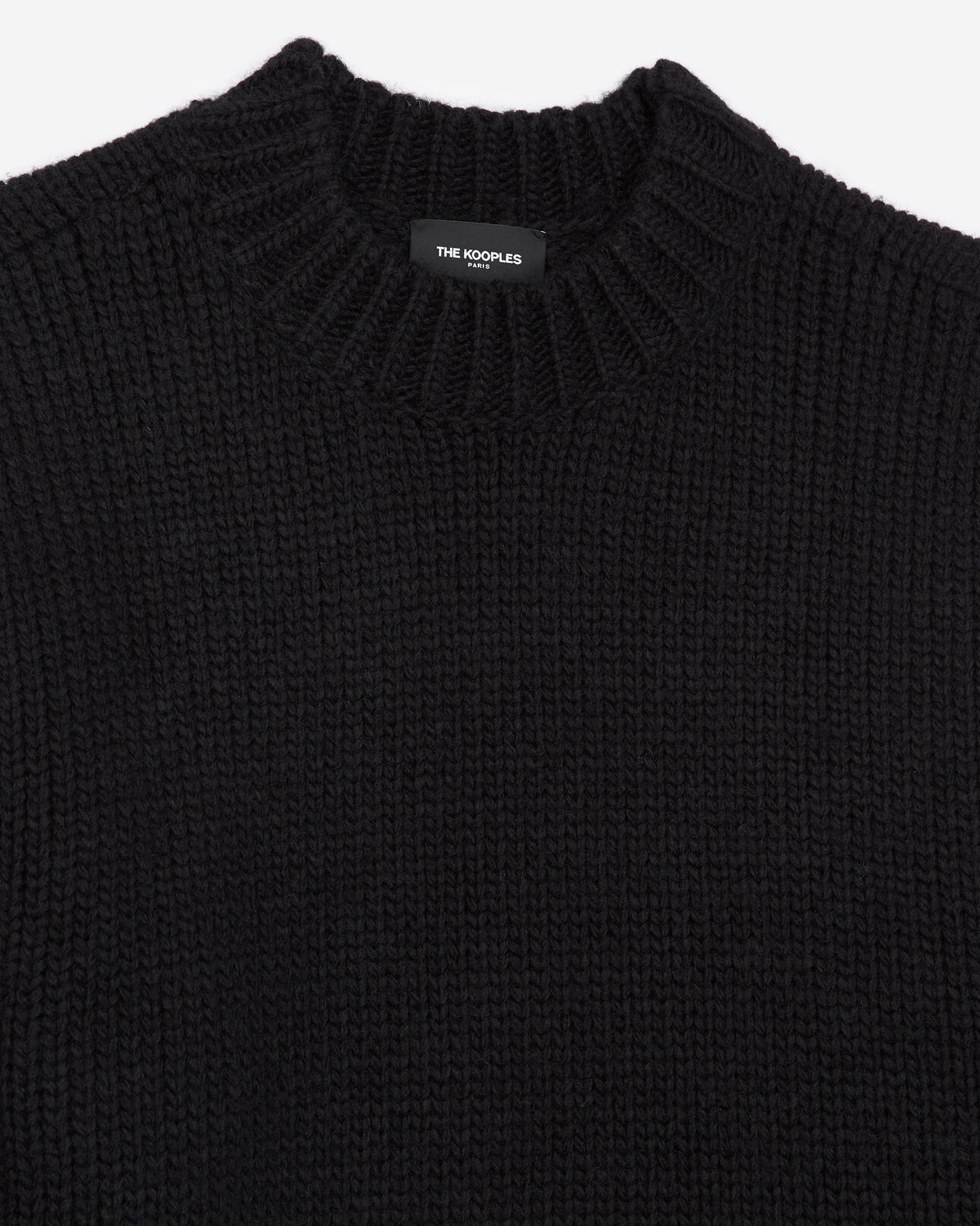 The Kooples MEN BLACK oversize sweater in wool with crew neck