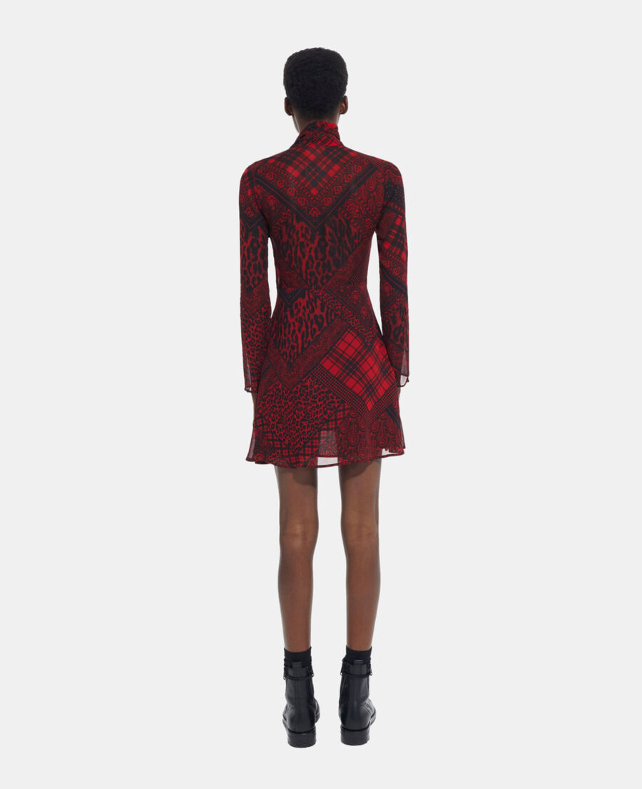 robe courte imprimée rouge