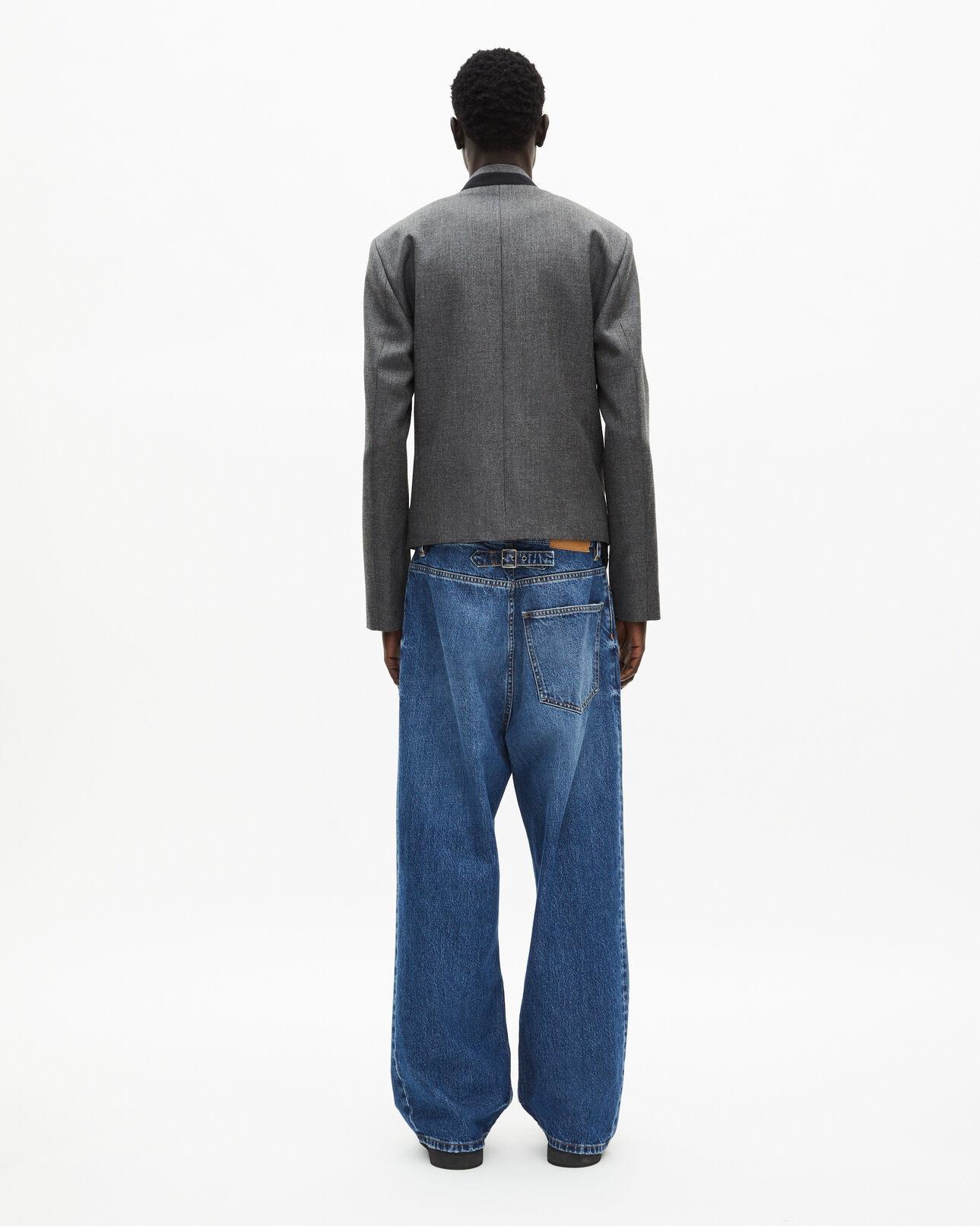 The Kooples H DARK GREY officer-style jacket in grey wool