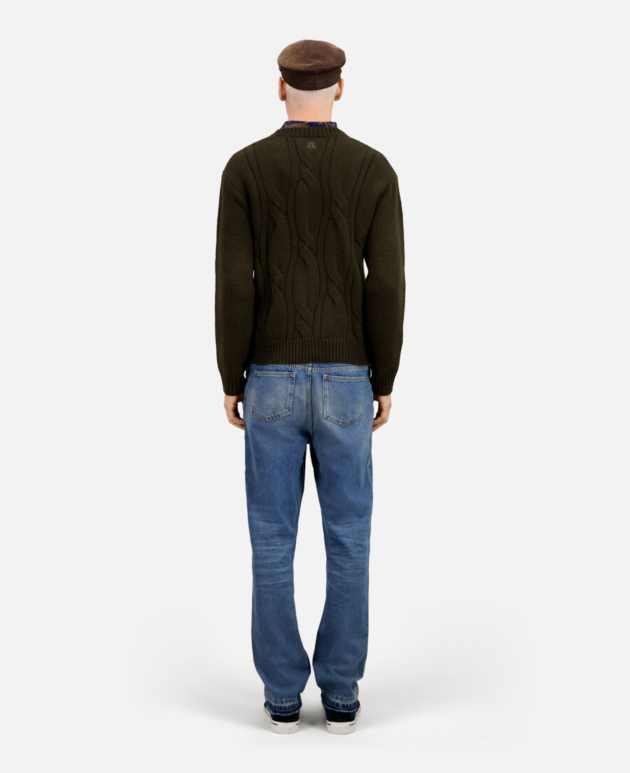 dark green wool and cashmere blend sweater