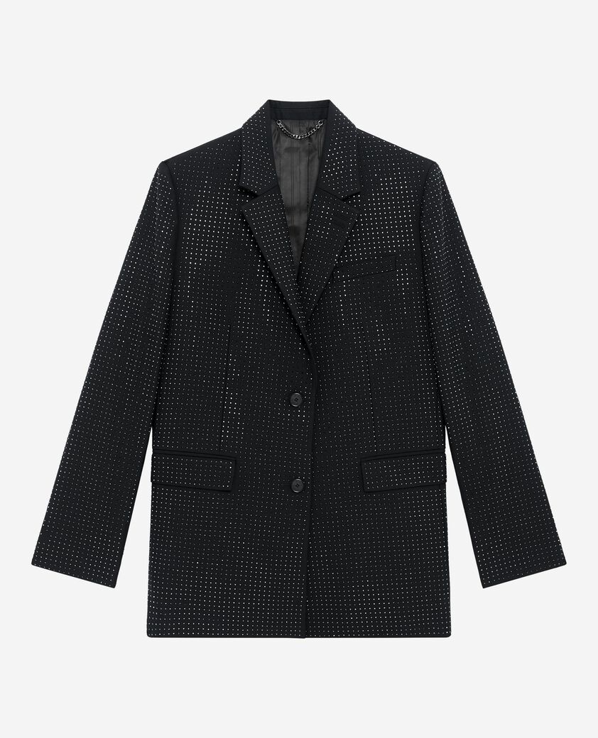 The Kooples F BLACK black rhinestone jacket