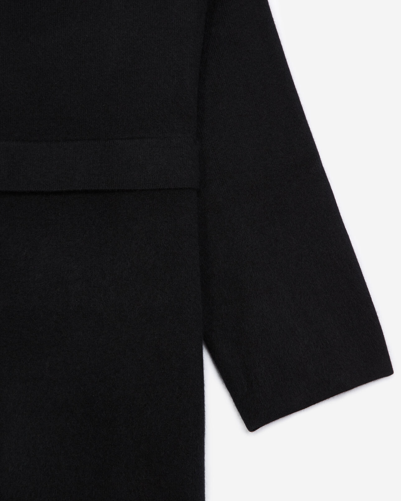 The Kooples FEMME BLACK robe pull noire à col montant