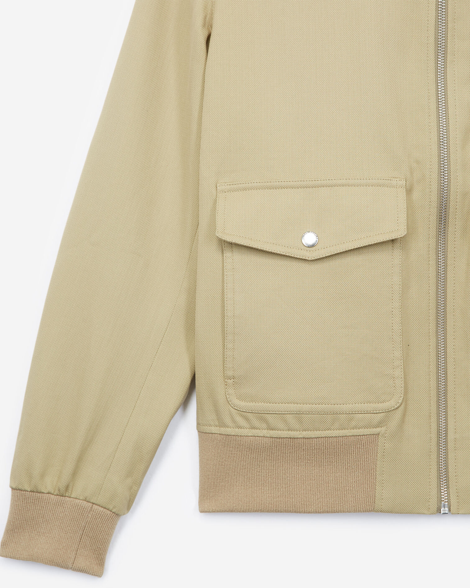 Beiger Blouson mit Reißverschluss und Einsatz mit lederdetail, BEIGE, hi-res image number null