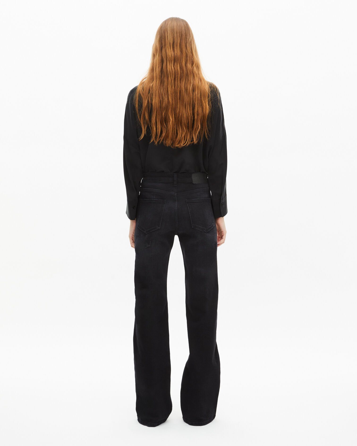 Black flare jeans, BLACK WASHED, hi-res image number null