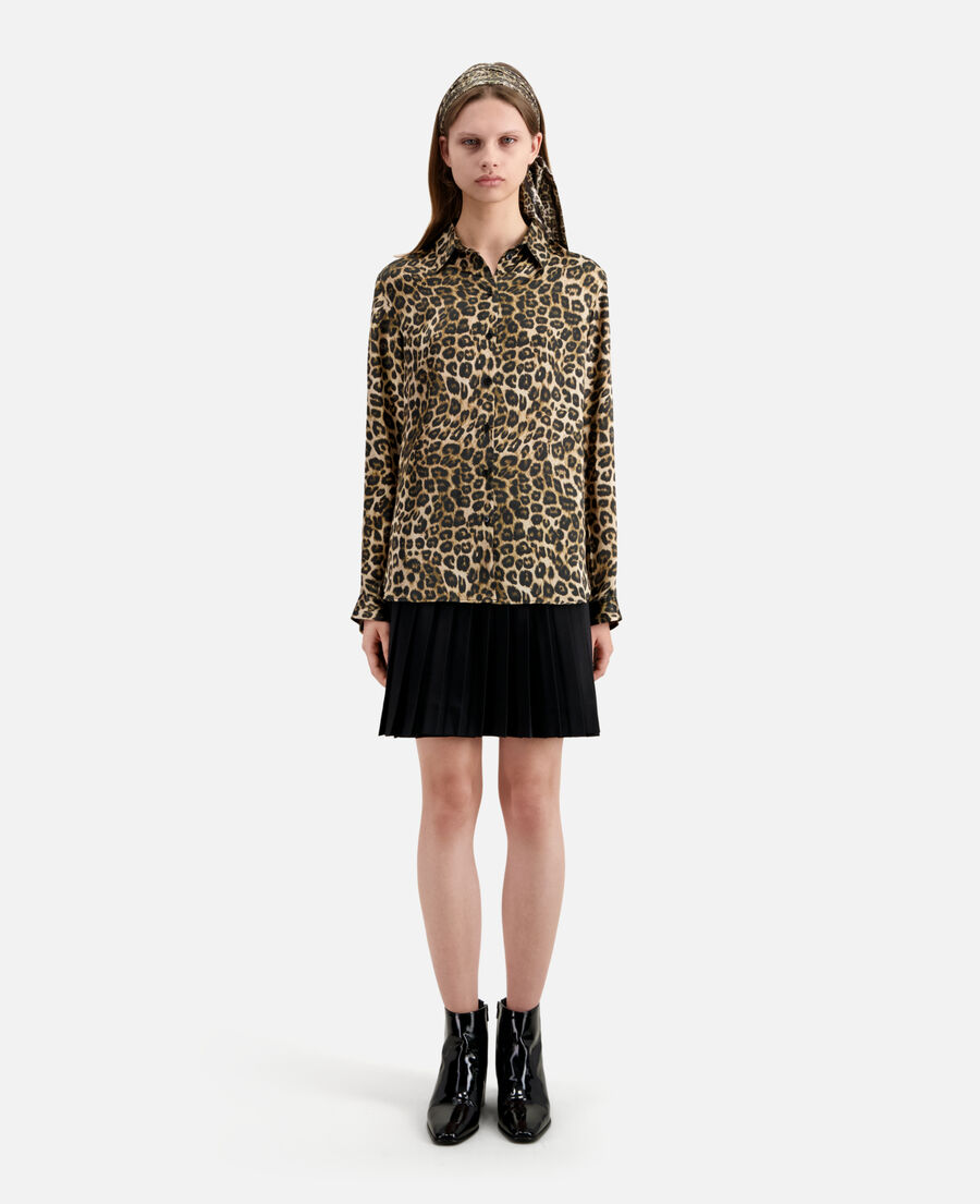 leopard print silk shirt
