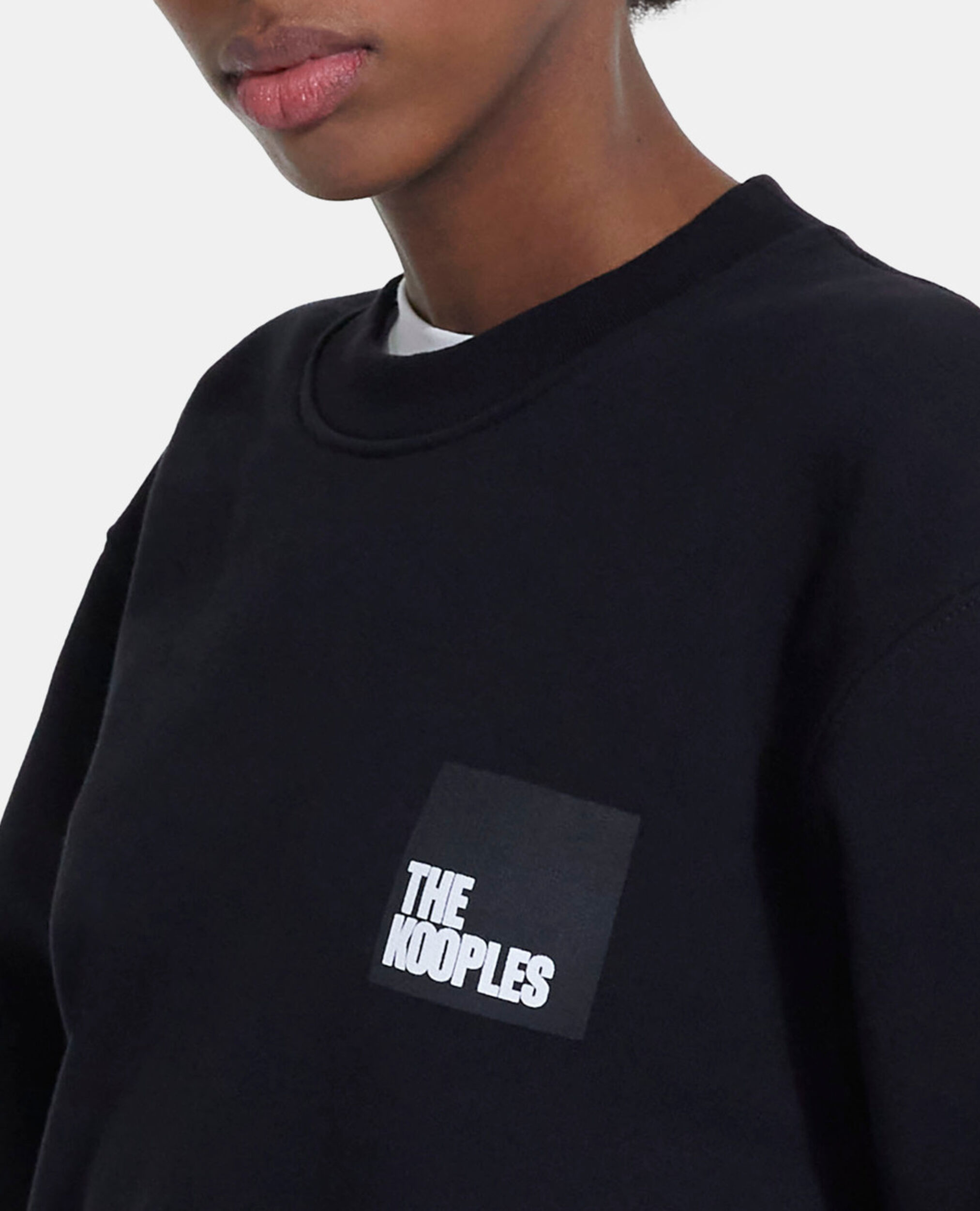 Black cotton sweatshirt, BLACK, hi-res image number null