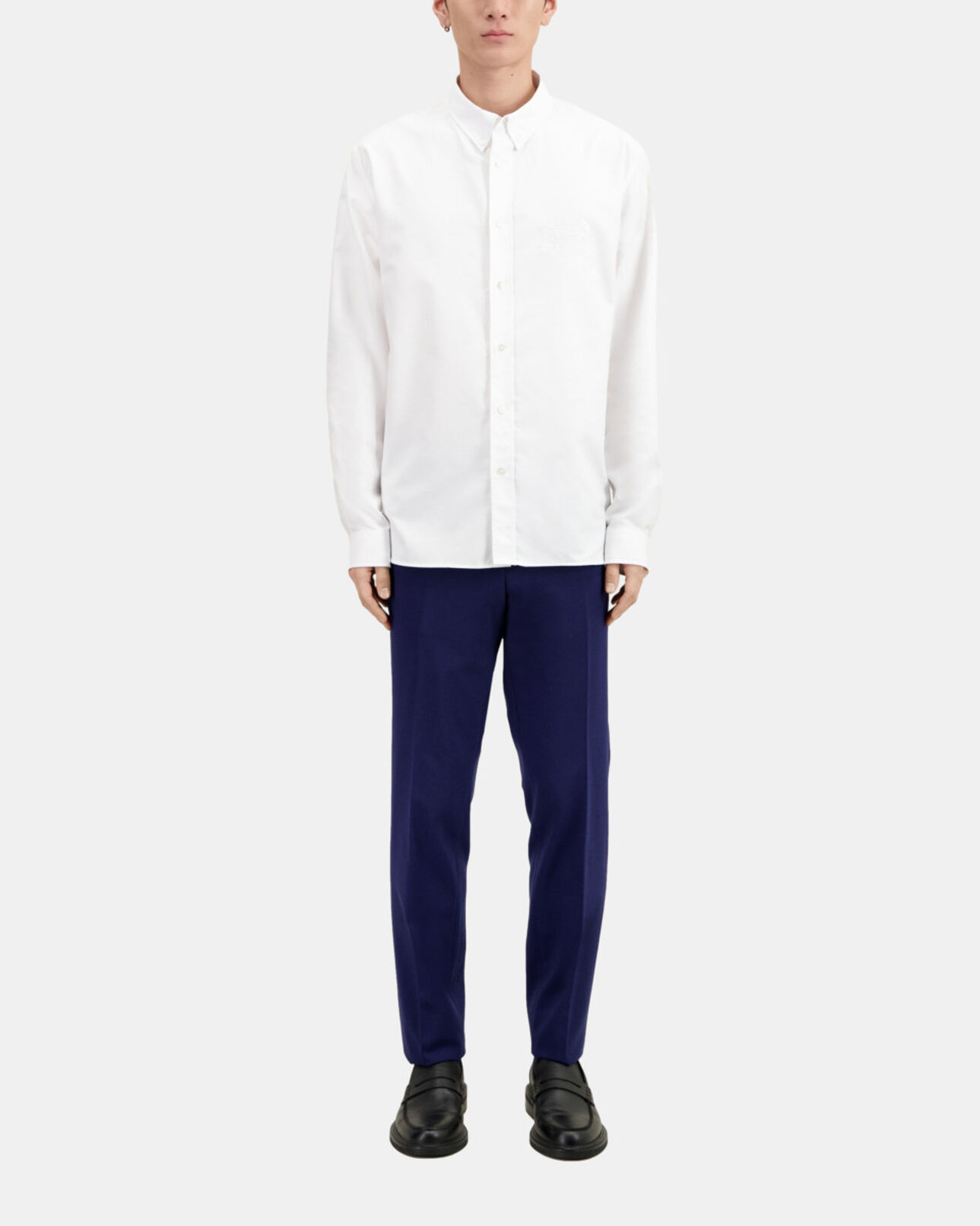 The Kooples HERREN WHITE weißes oxford-hemd mit stickerei
