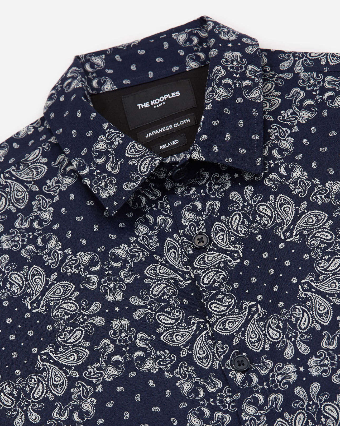 The Kooples HOMBRE NAVY checked shirt in japanese fabric