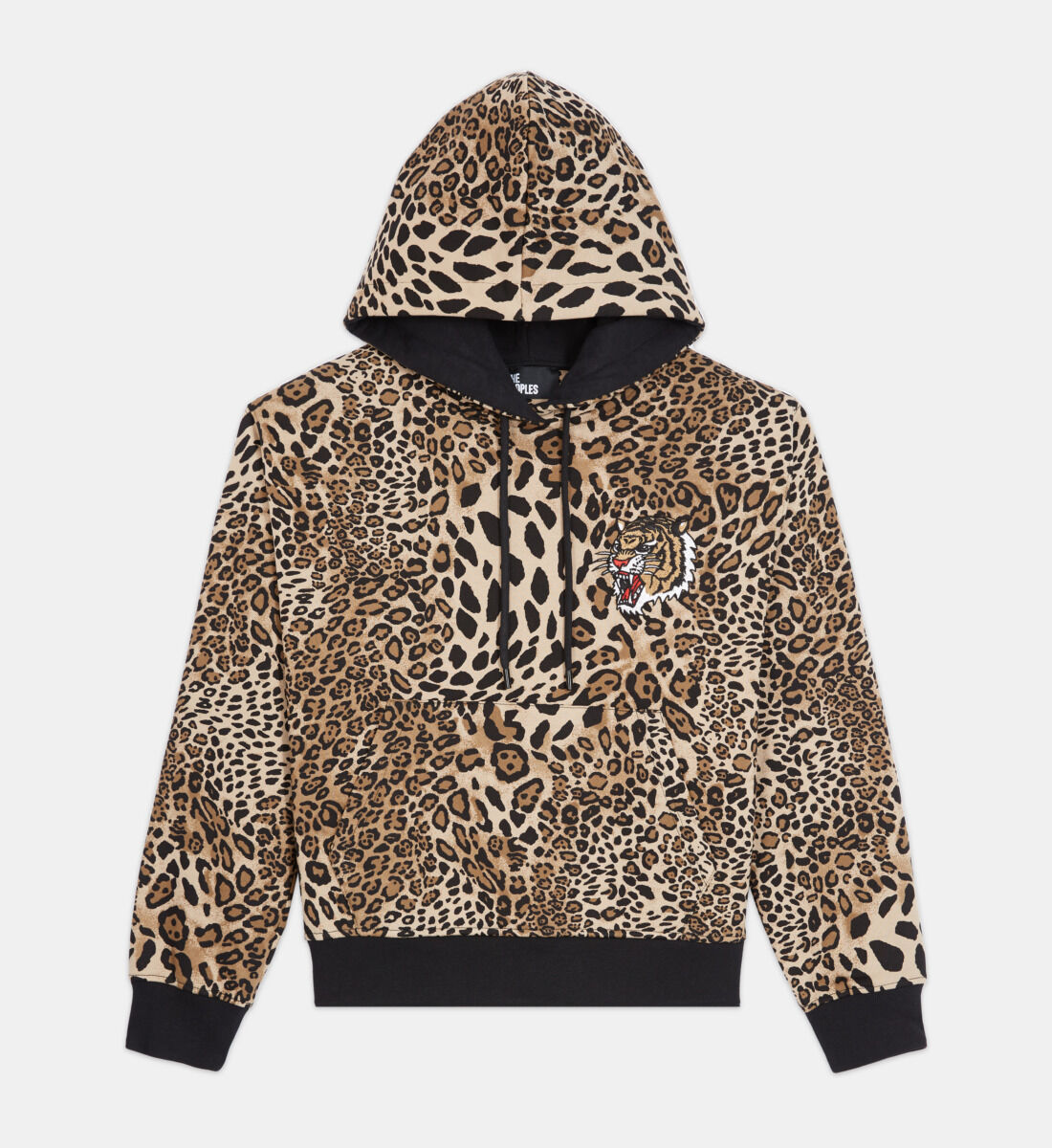Cotton sweatshirt with leopard print