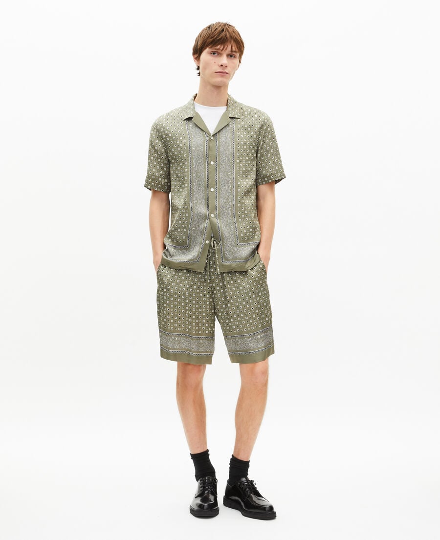 The Kooples HOMME FORET short imprim&eacute; bandana kaki