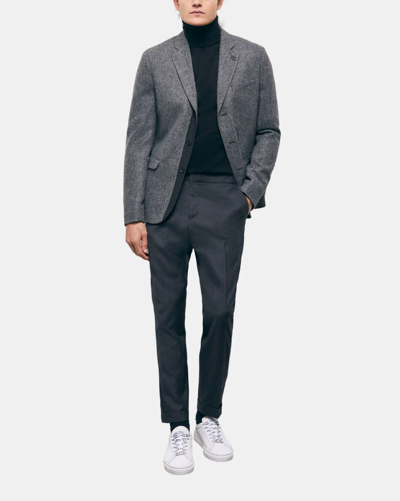 The Kooples MEN GREY gray patterned wool jacket