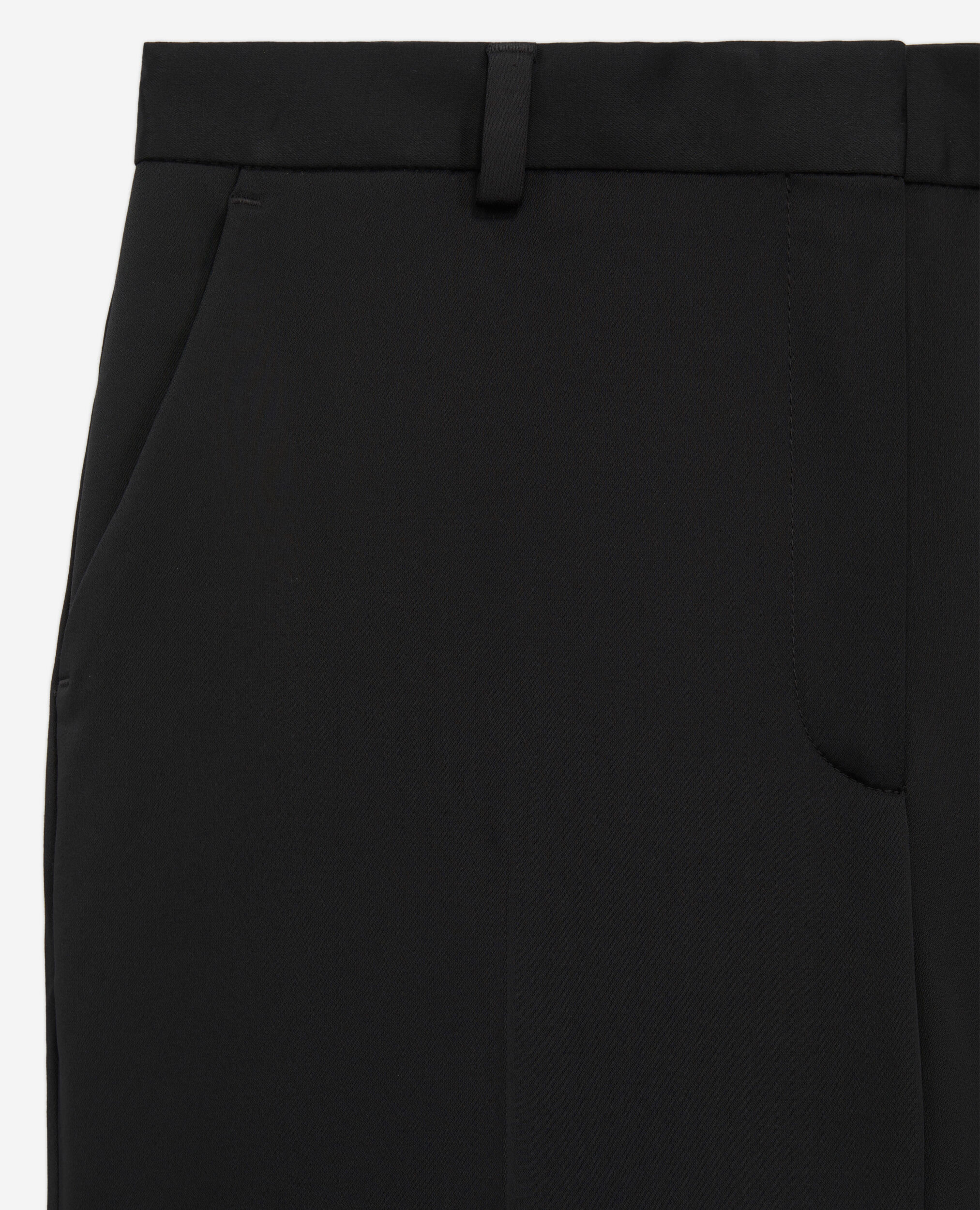 Schwarze Anzughose aus Satin, BLACK, hi-res image number null