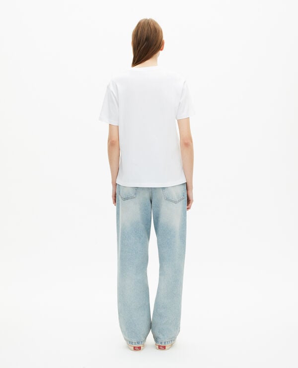 The Kooples FEMME WHITE t-shirt avec broderie logo blanc