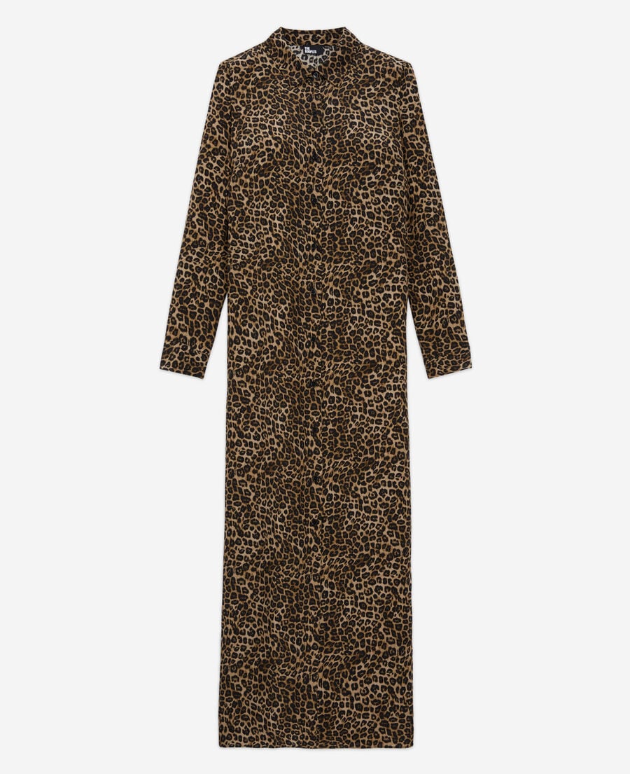 The Kooples WOMEN LEOPARD long leopard print silk dress