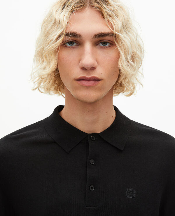 The Kooples MEN BLACK black merino wool polo-neck sweater