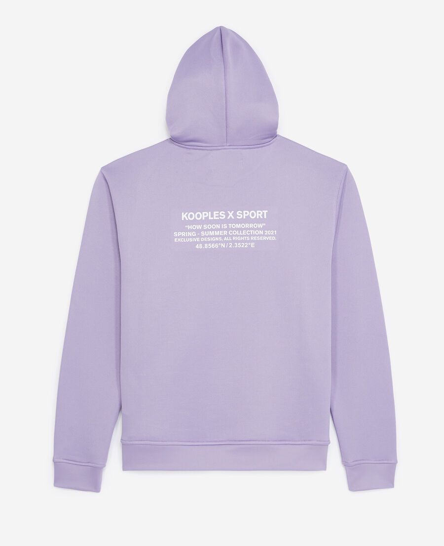 sudadera violeta capucha estampada 