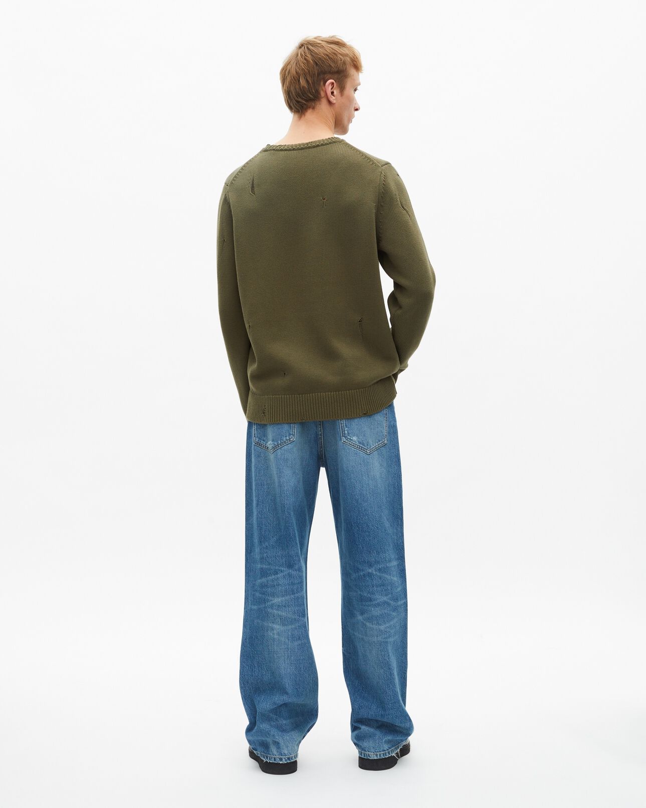 The Kooples MEN KAKI khaki openwork sweater