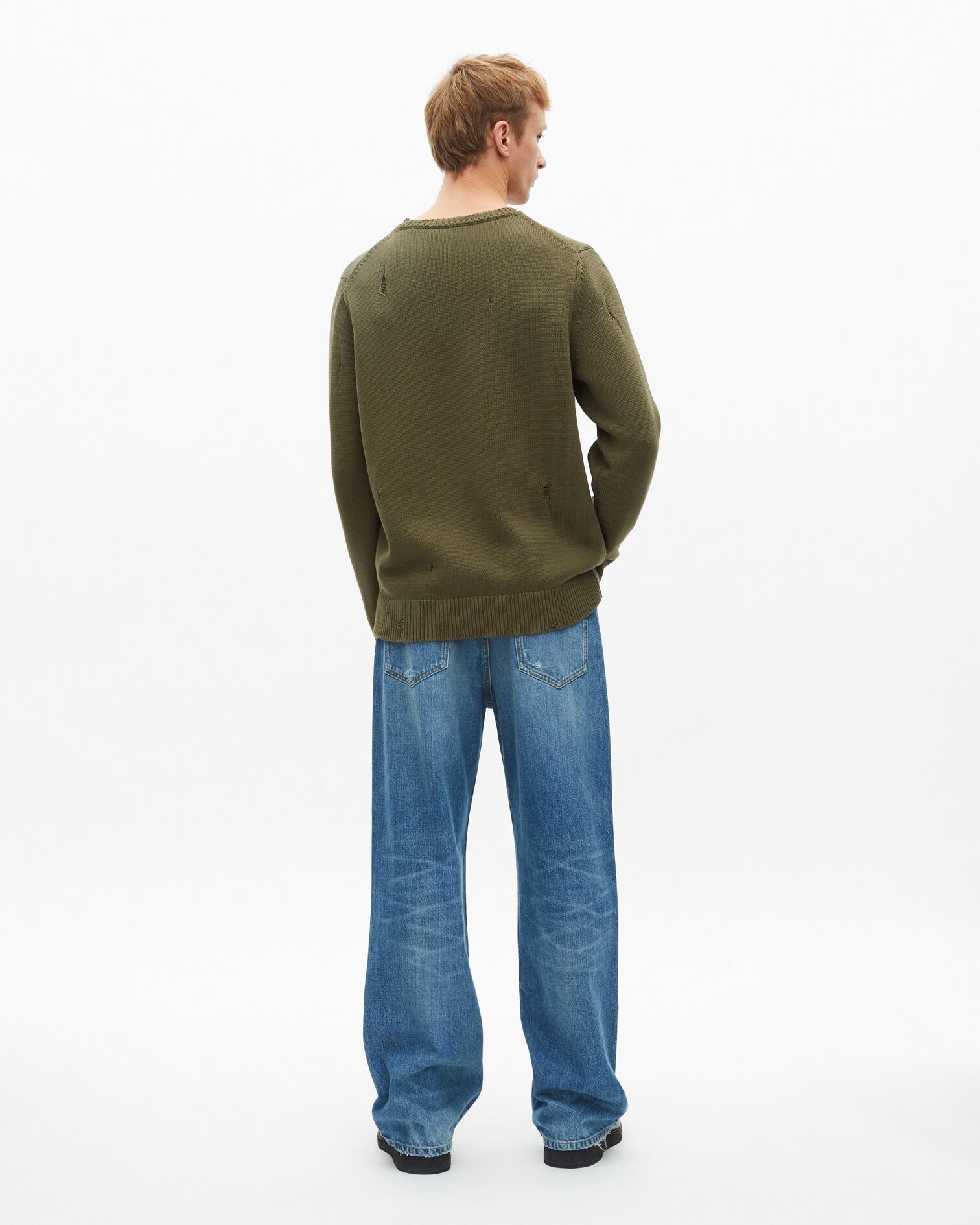 Khaki openwork sweater, KAKI, hi-res image number null