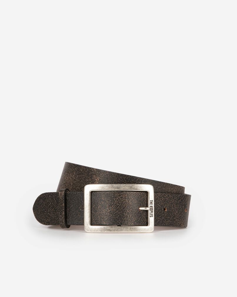 The Kooples MEN BROWN brown leather belt