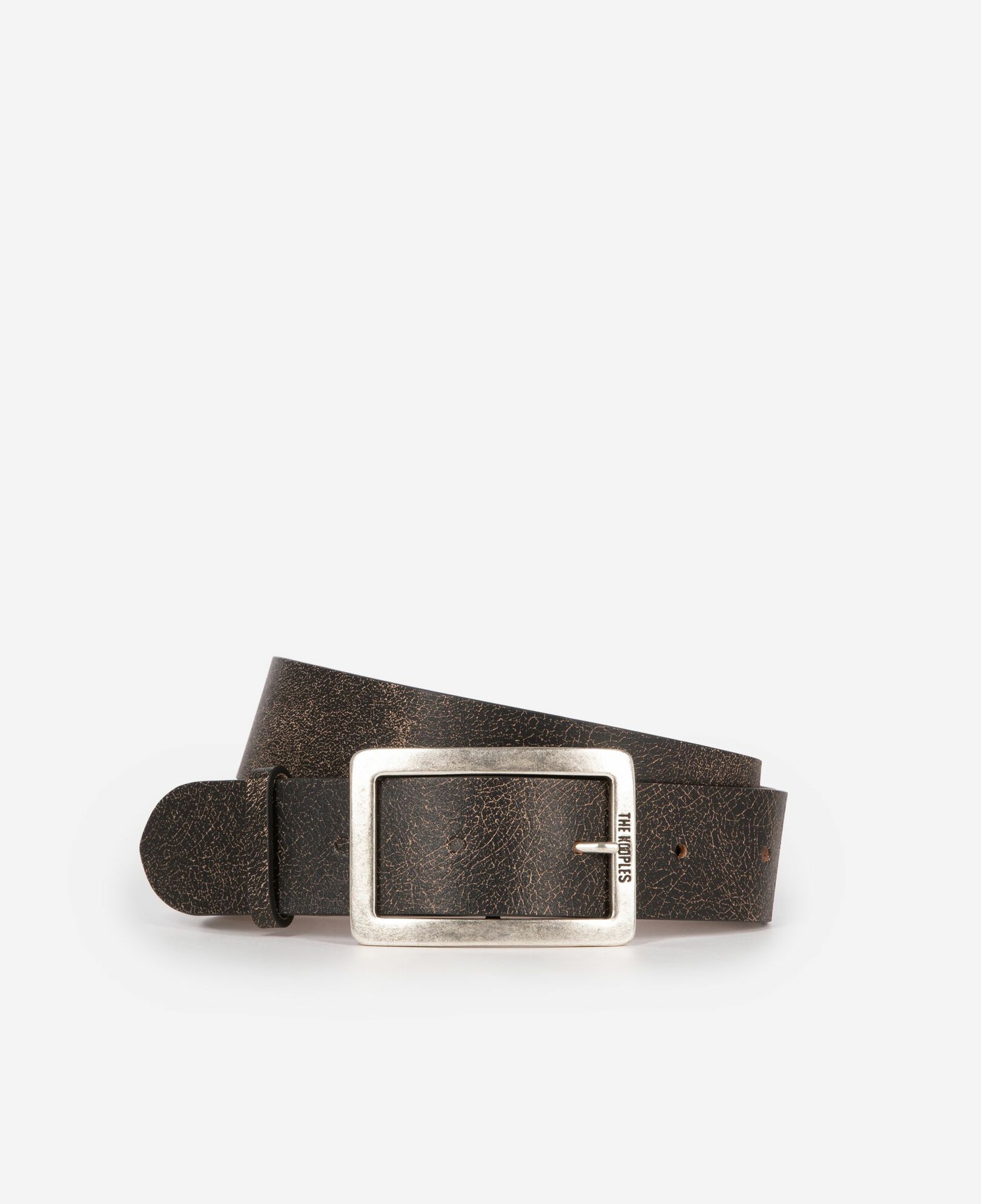 The Kooples MEN BROWN brown leather belt