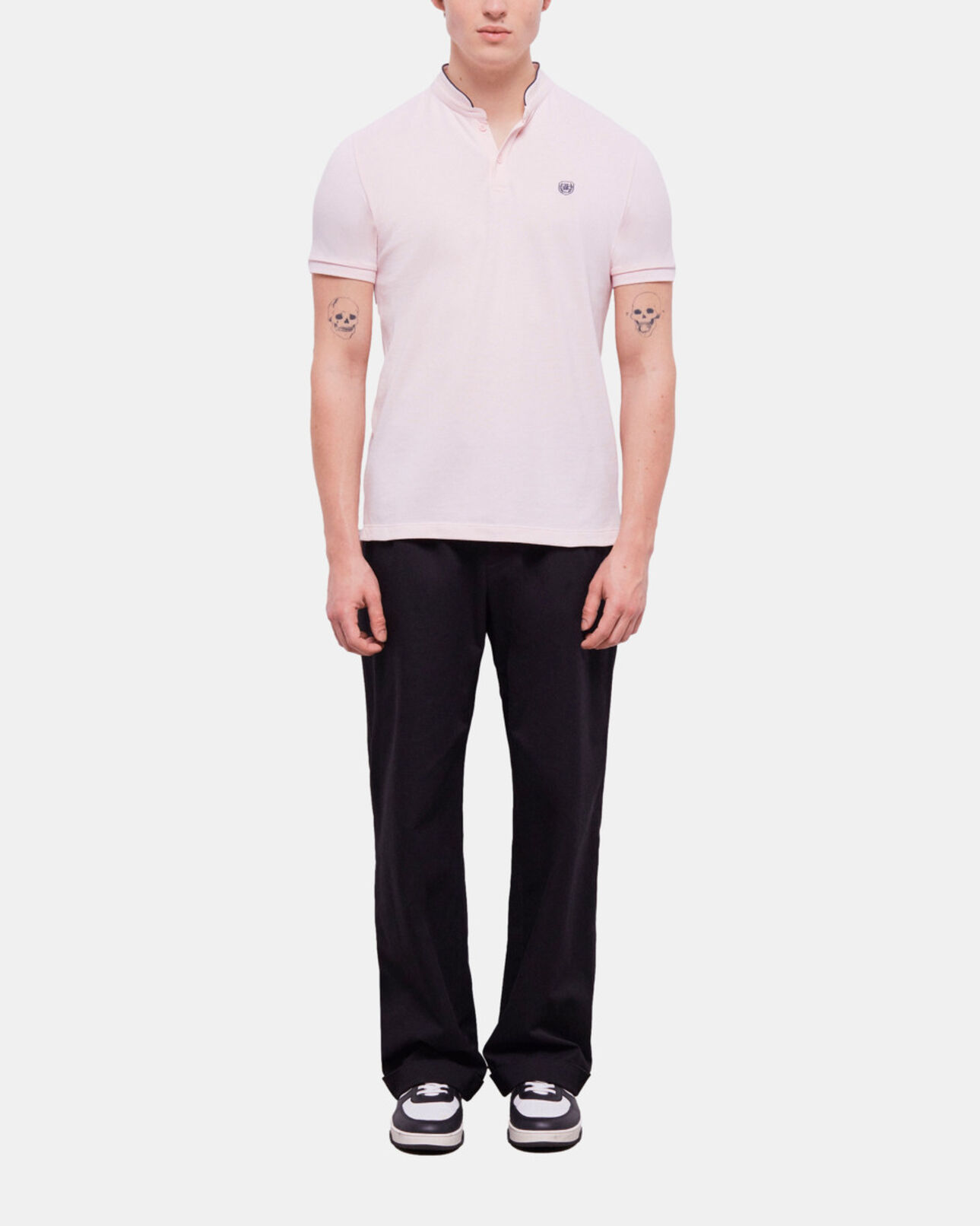 The Kooples HOMME PINK polo col officier rose