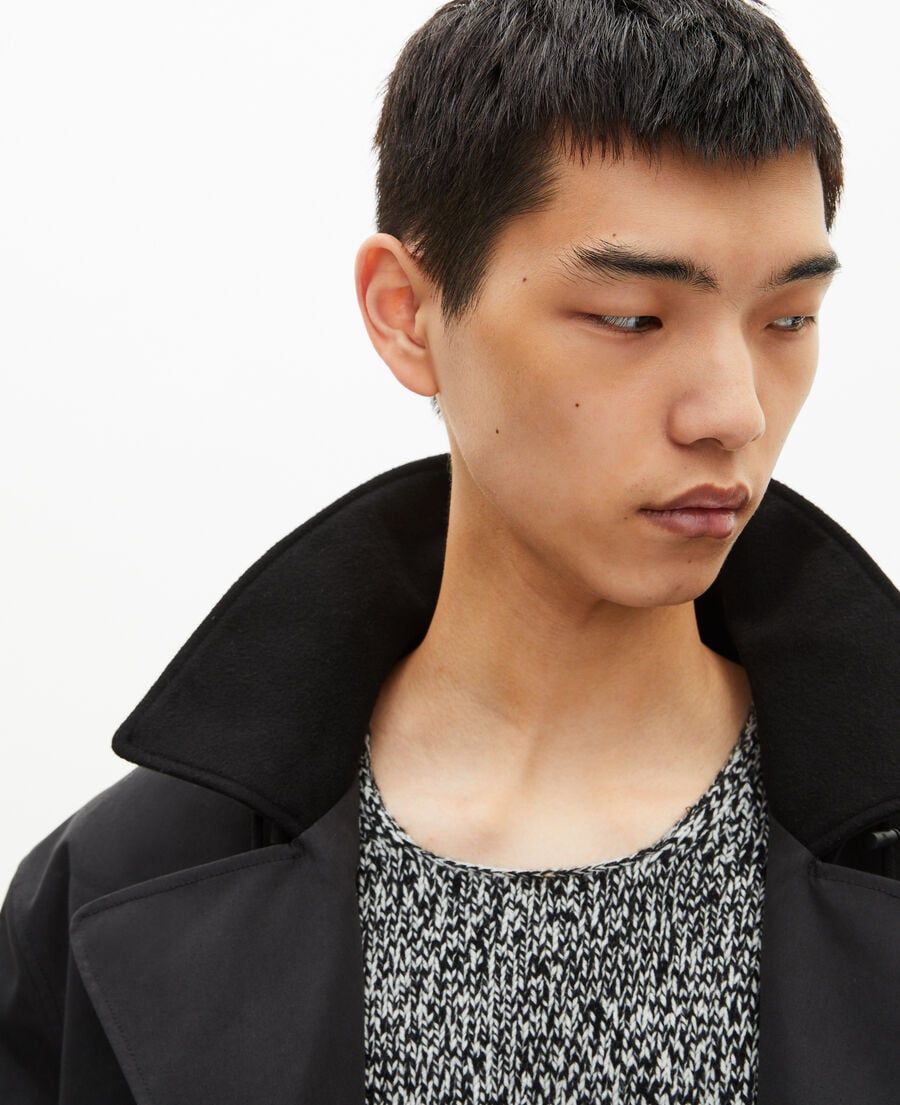 The Kooples MEN BLACK black hooded trench parka
