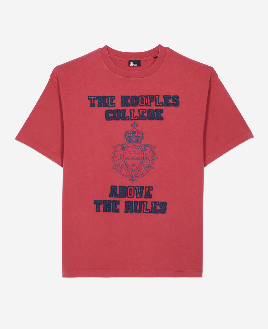 The Kooples HOMME RED / BURGUNDY t-shirt avec sérigraphie rouge