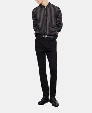 The Kooples H BLACK black striped shirt with officer collar