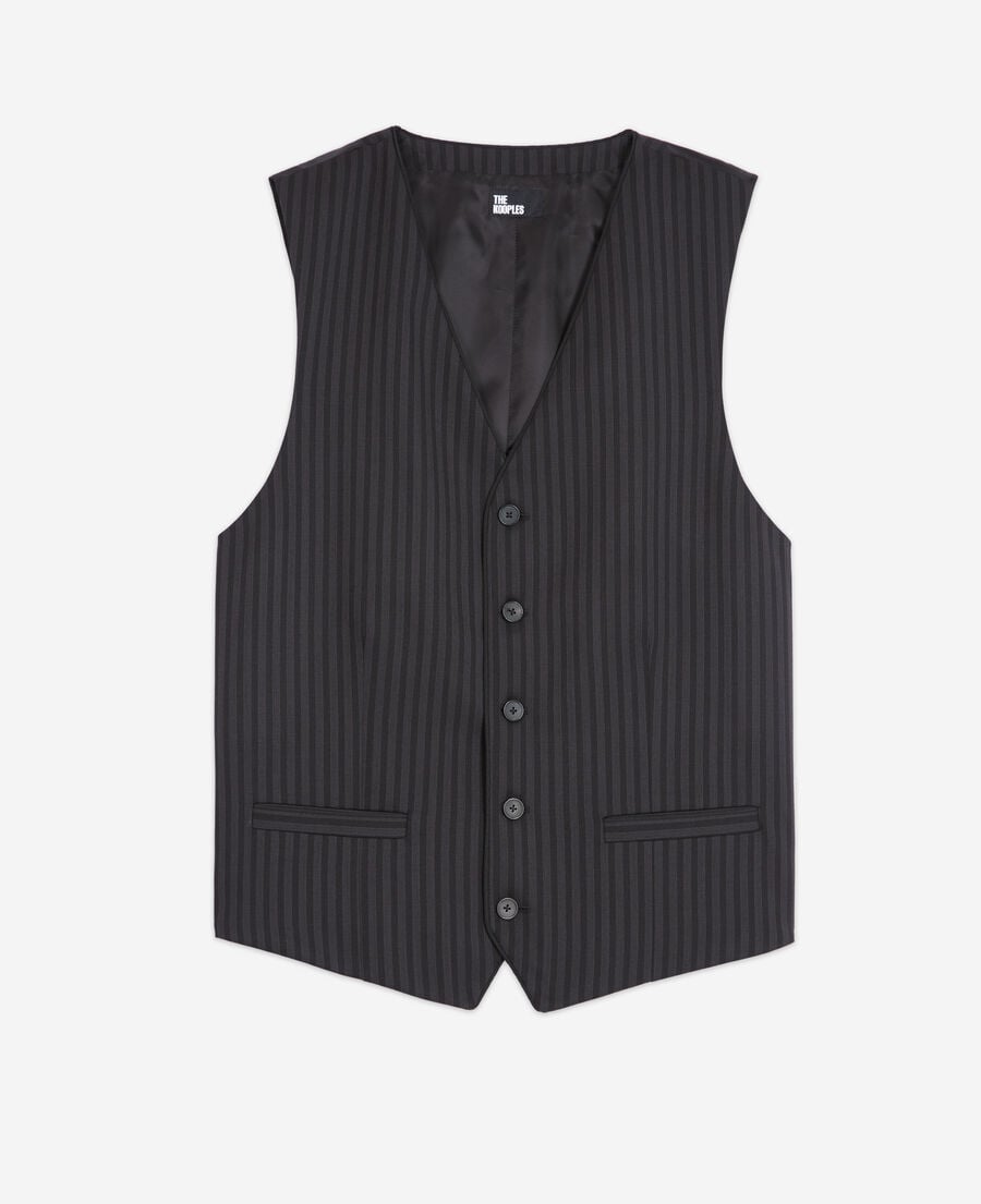 The Kooples H BLACK GREY black wool suit vest