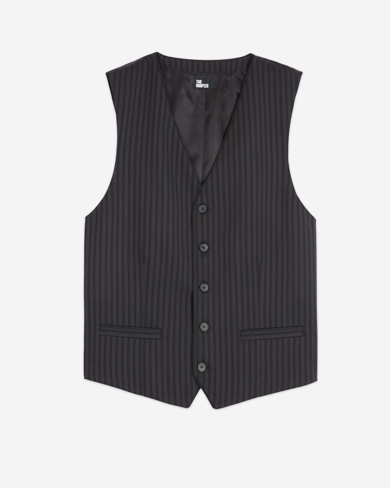 The Kooples MEN BLACK GREY black wool suit vest