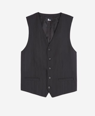 The Kooples H BLACK GREY black wool suit vest