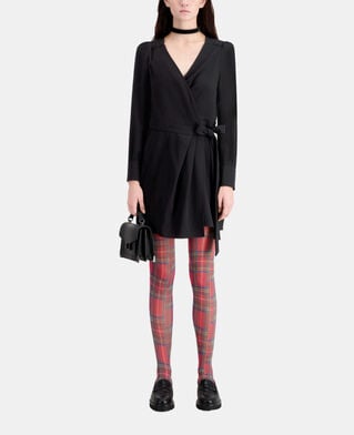 The Kooples F BLACK short black crepe wrap dress