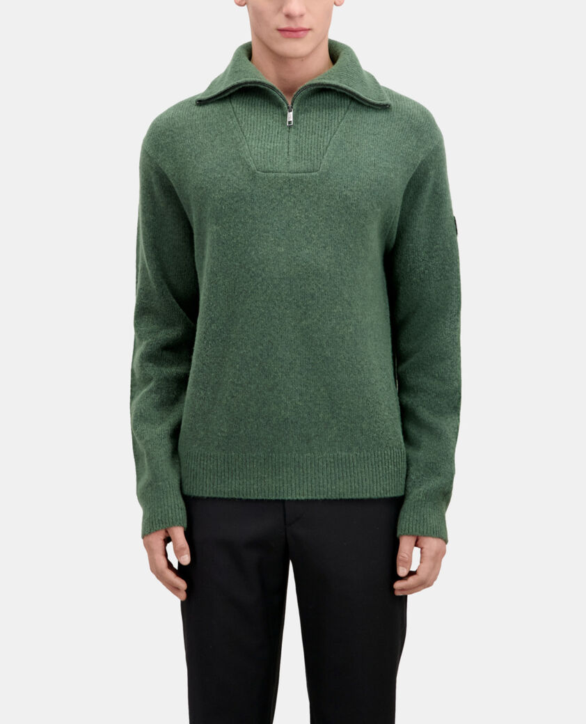The Kooples HOMME FOREST pull en laine mélangée avec zip vert