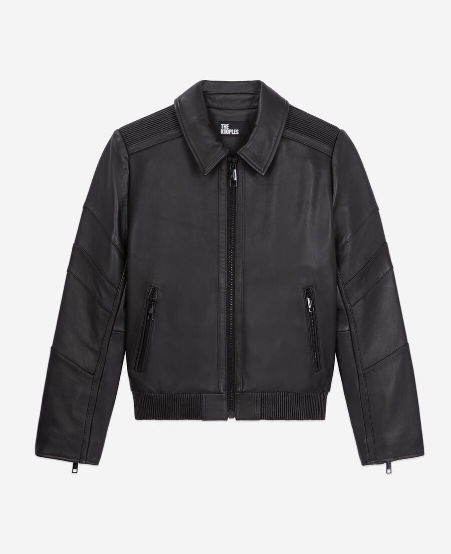 The Kooples MUJER BLACK chaqueta biker piel negra