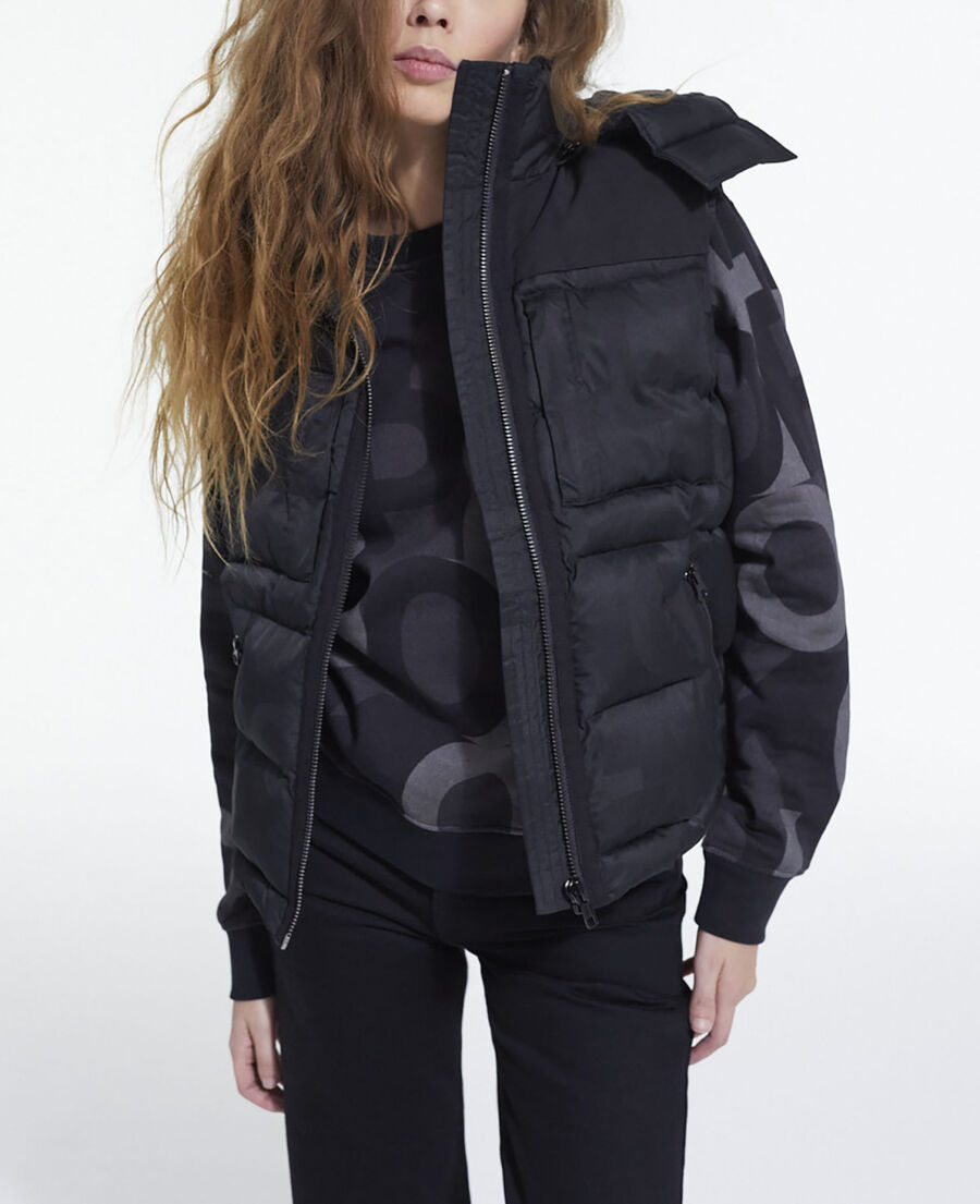 black down jacket with the kooples logo