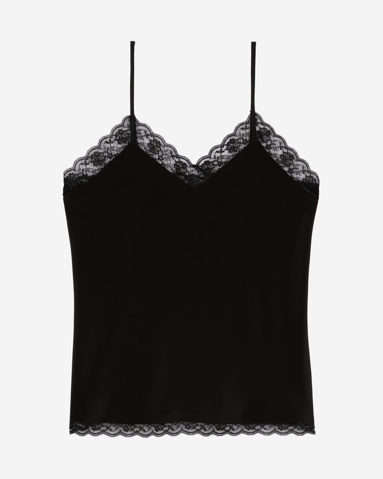 The Kooples FEMME BLACK caraco en soie et dentelle noir